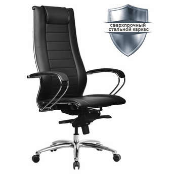 Кресло, стул Метта Кресло офисное "SAMURAI" Lux 2, экокожа, регулируемое сиденье, черное