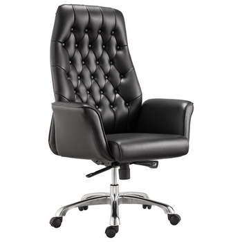 Кресло, стул BRABIX Кресло офисное PREMIUM "Legacy EX-750", синхромеханизм, алюминий, экокожа, черное, 532492
